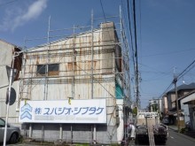 足場架け 逆サイド