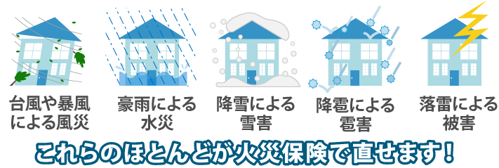 これらのほとんどが火災保険で直せます!